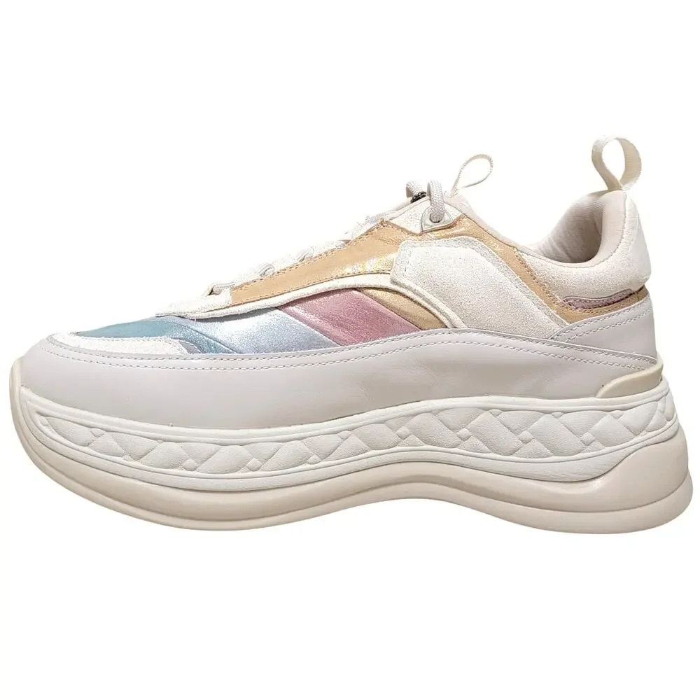 Kurt Geiger Women Kensington Pump Sneakers Size US 11 EU 42 Metal Combo Leather